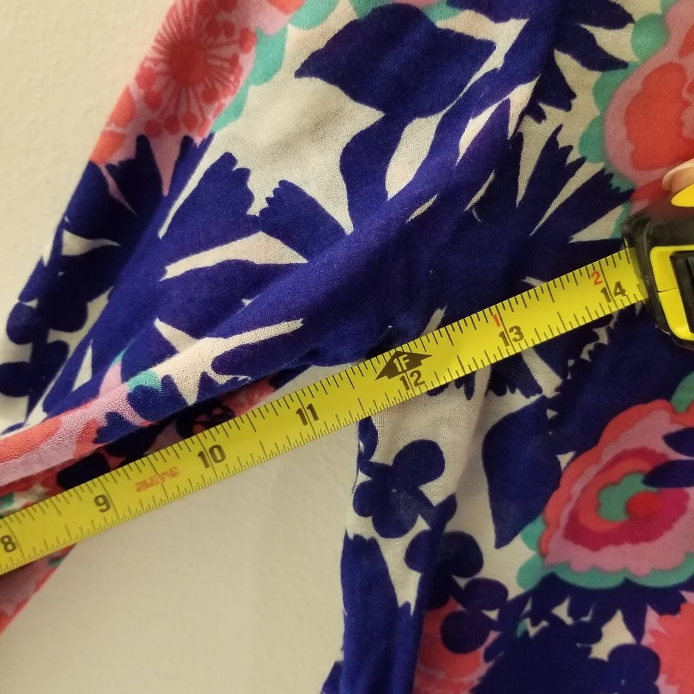 Lilly Pulitzer Lightweight Pink & Blue Floral Tunic Top Sz XS-S - Picture 11 of 11